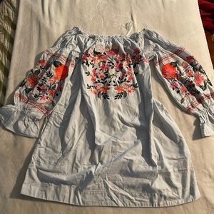 Free People NWT baby blue off the shoulder dress